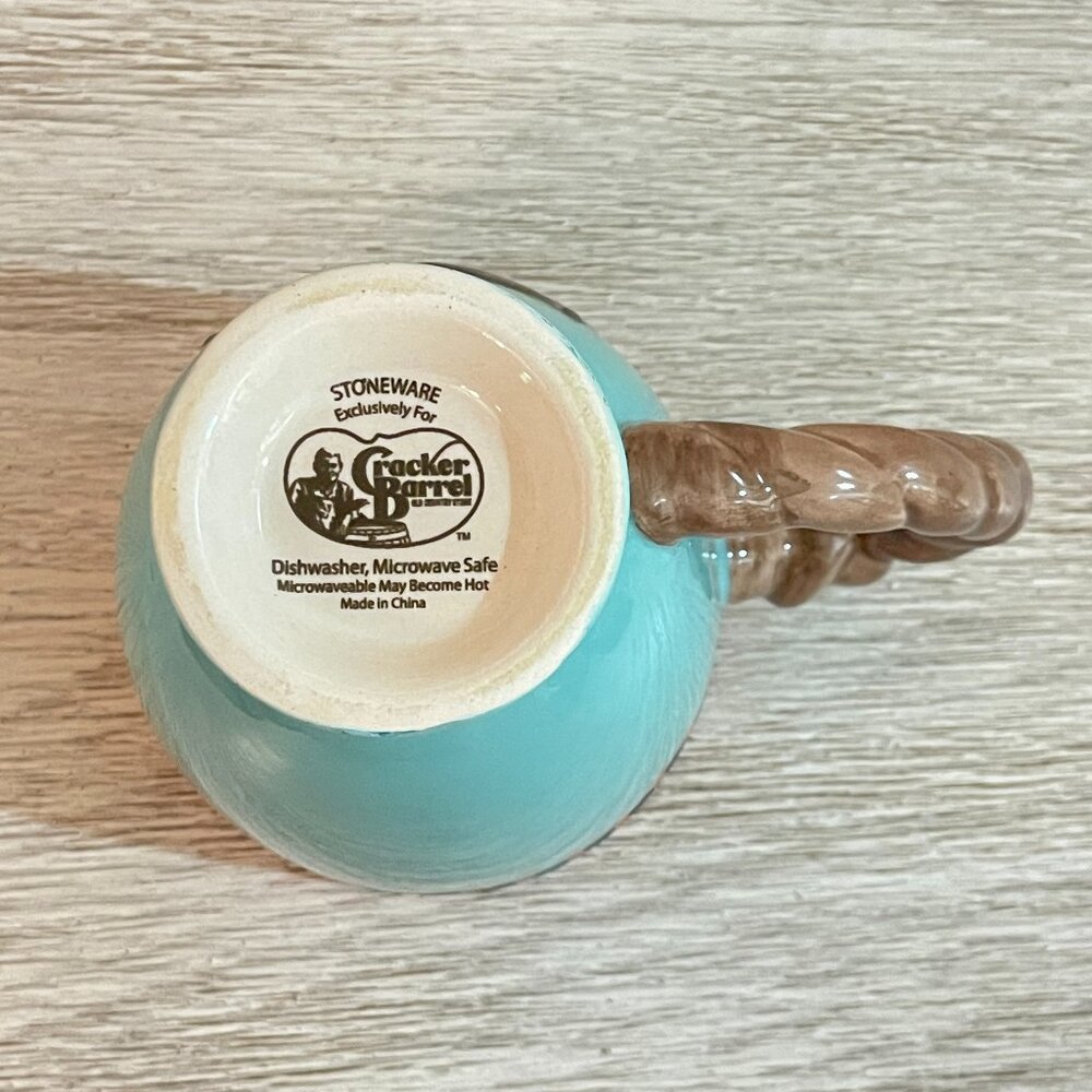 Cracker Barrel Mug Cup Blue Horse Pony Rope Handle Western Southwest Stoneware - Picture 6 of 6